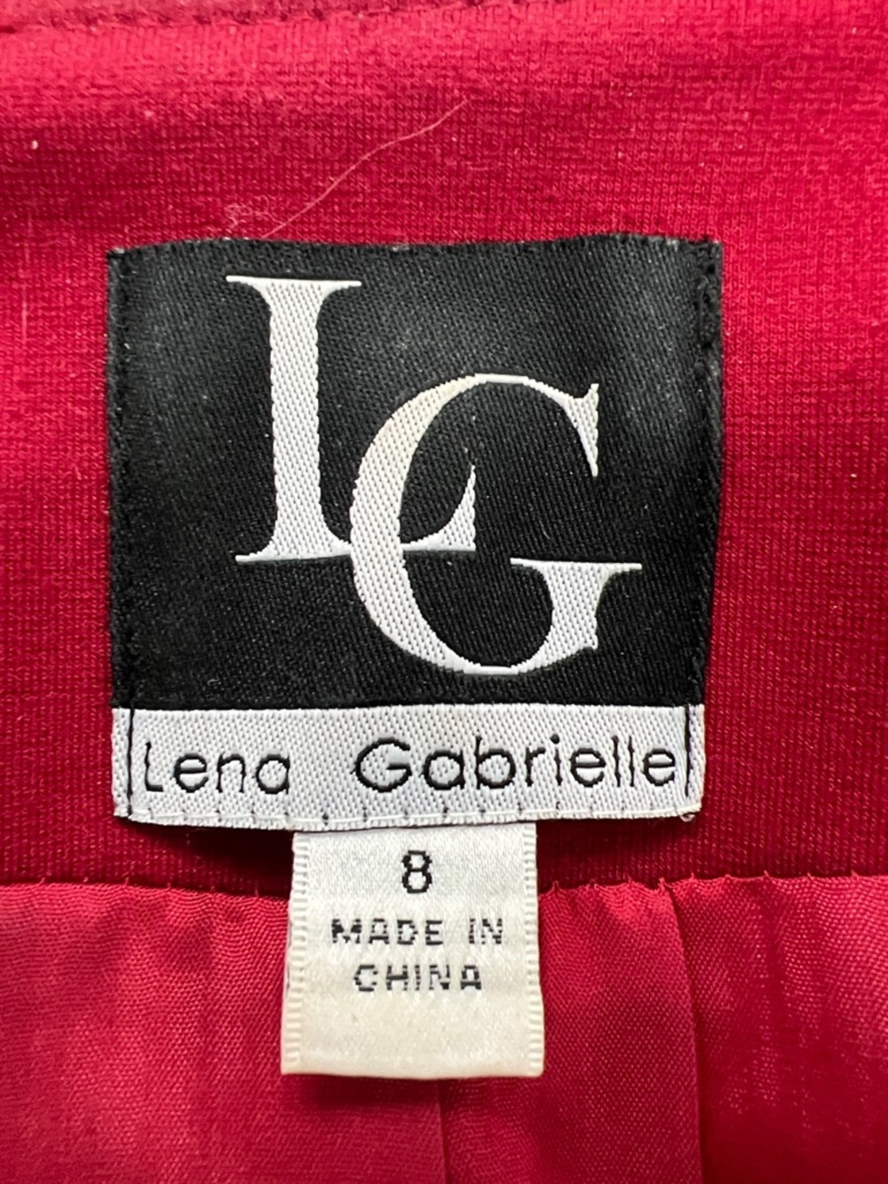 Lena Gabrielle Red Jacket Black Quilted Faux Leather Panels Zipper Trim - Size 8 - Picture 9 of 15